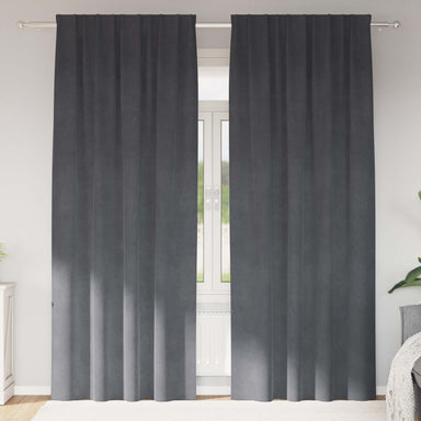 Verduisterende gordijnen 2 st Lichtgrijs 140 x 245 cm Fluweel