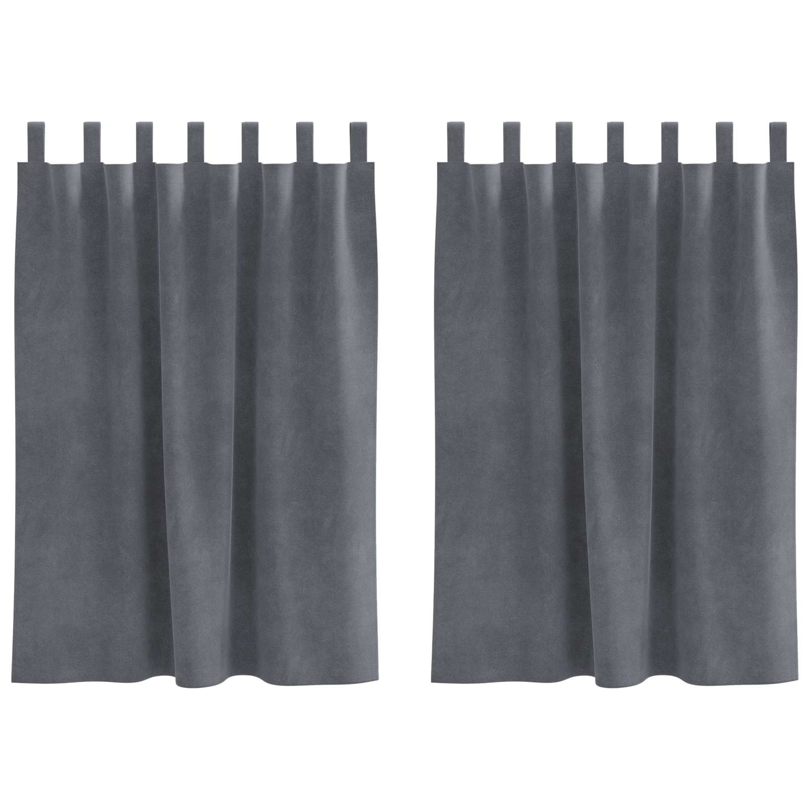Verduisterende gordijnen 2 st Lichtgrijs 140 x 140 cm Fluweel
