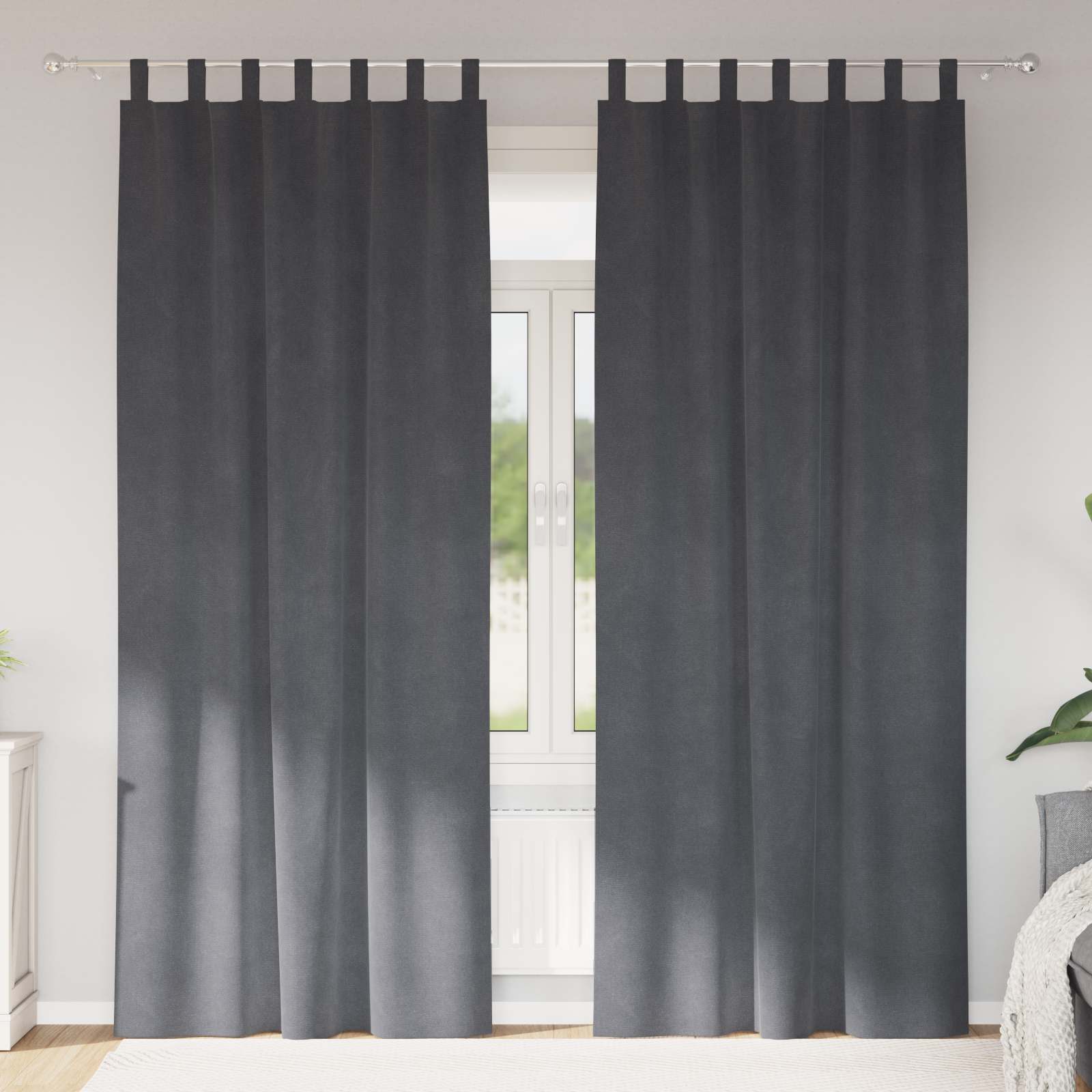 Verduisterende gordijnen 2 st Lichtgrijs 140 x 260 cm Fluweel