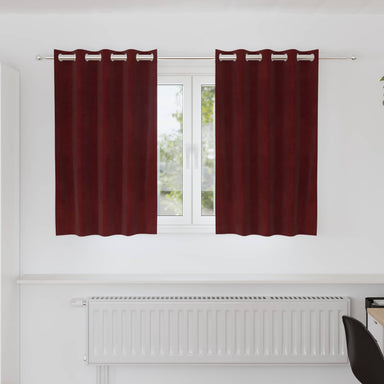 Verduisterende gordijnen 2 st Wijnrood 140 x 140 cm Fluweel