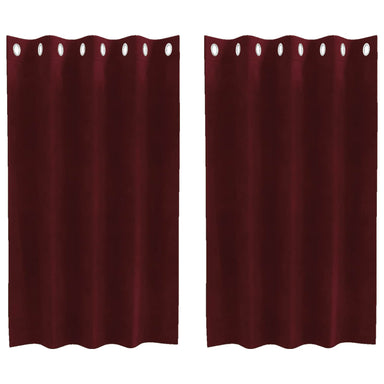Verduisterende gordijnen 2 st Wijnrood 140 x 140 cm Fluweel