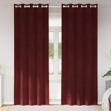 Verduisterende gordijnen 2 st Wijnrood 140 x 245 cm Fluweel