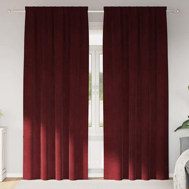 Verduisterende gordijnen 2 st Wijnrood 140 x 225 cm Fluweel