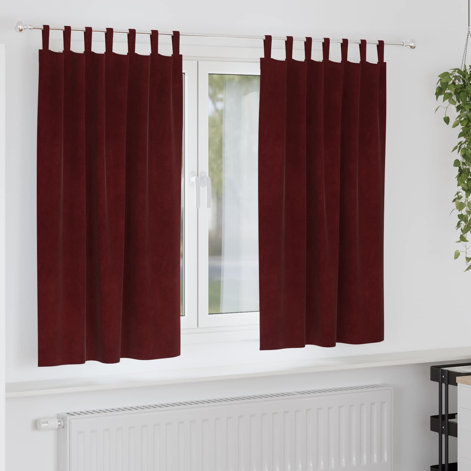 Verduisterende gordijnen 2 st Wijnrood 140 x 175 cm Fluweel