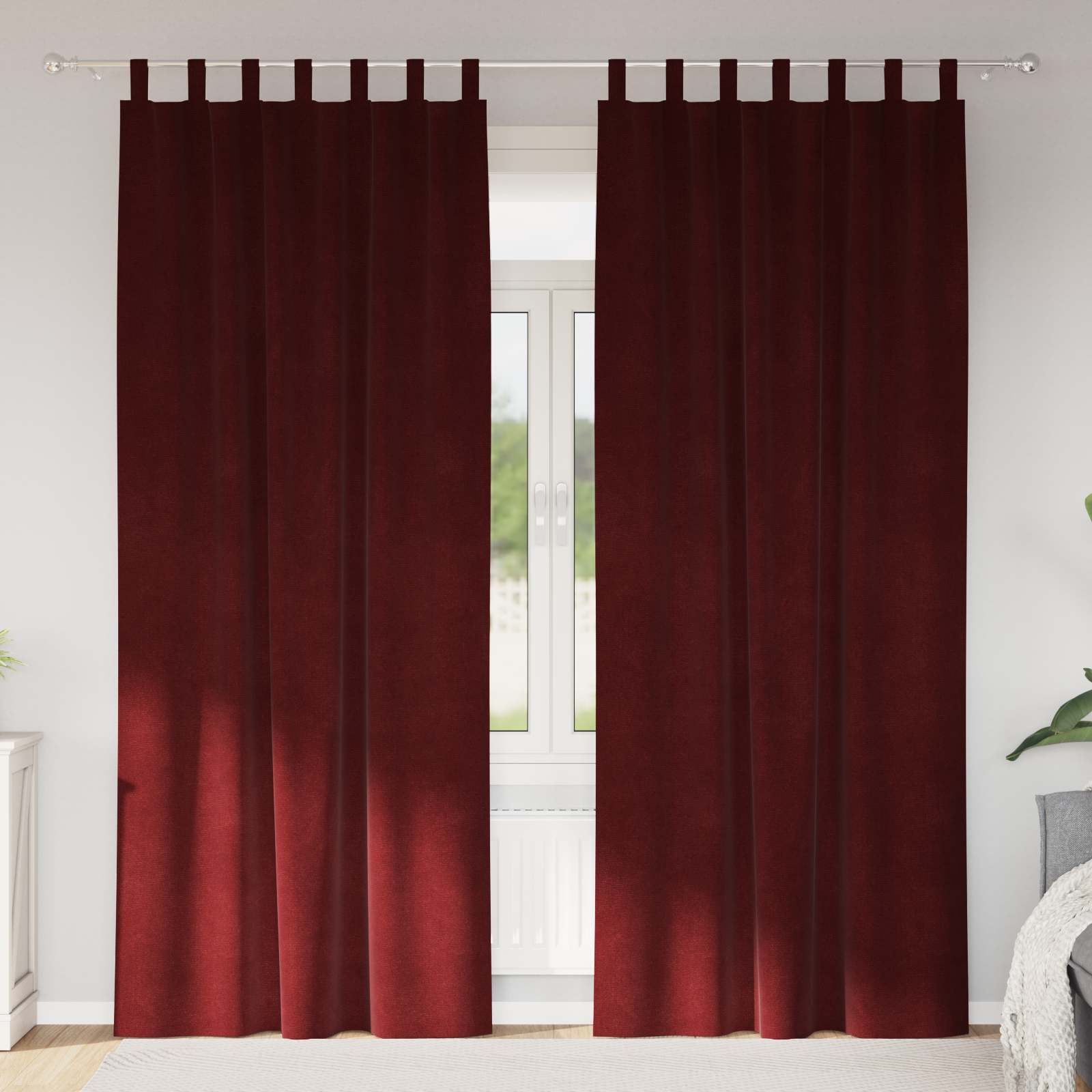 Verduisterende gordijnen 2 st Wijnrood 140 x 225 cm Fluweel
