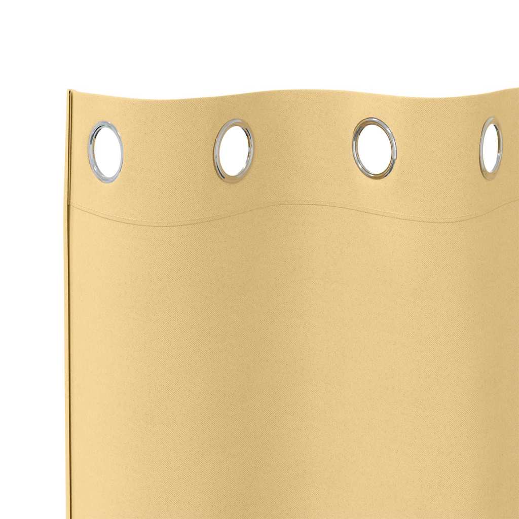 Zwart-out Gordijnen met Ringen 2 st Beige 140 x 140 cm