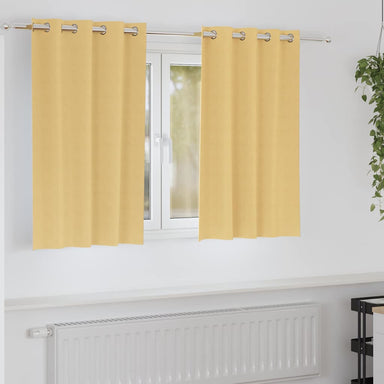 Zwart-out Gordijnen met Ringen 2 st Beige 140 x 140 cm