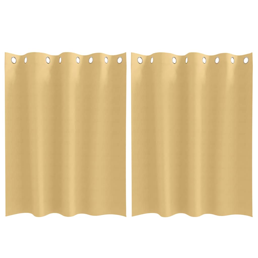 Zwart-out Gordijnen met Ringen 2 st Beige 140 x 140 cm
