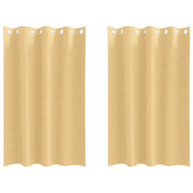 Zwart-out Gordijnen met Ringen 2 st Beige 175 x 140 cm