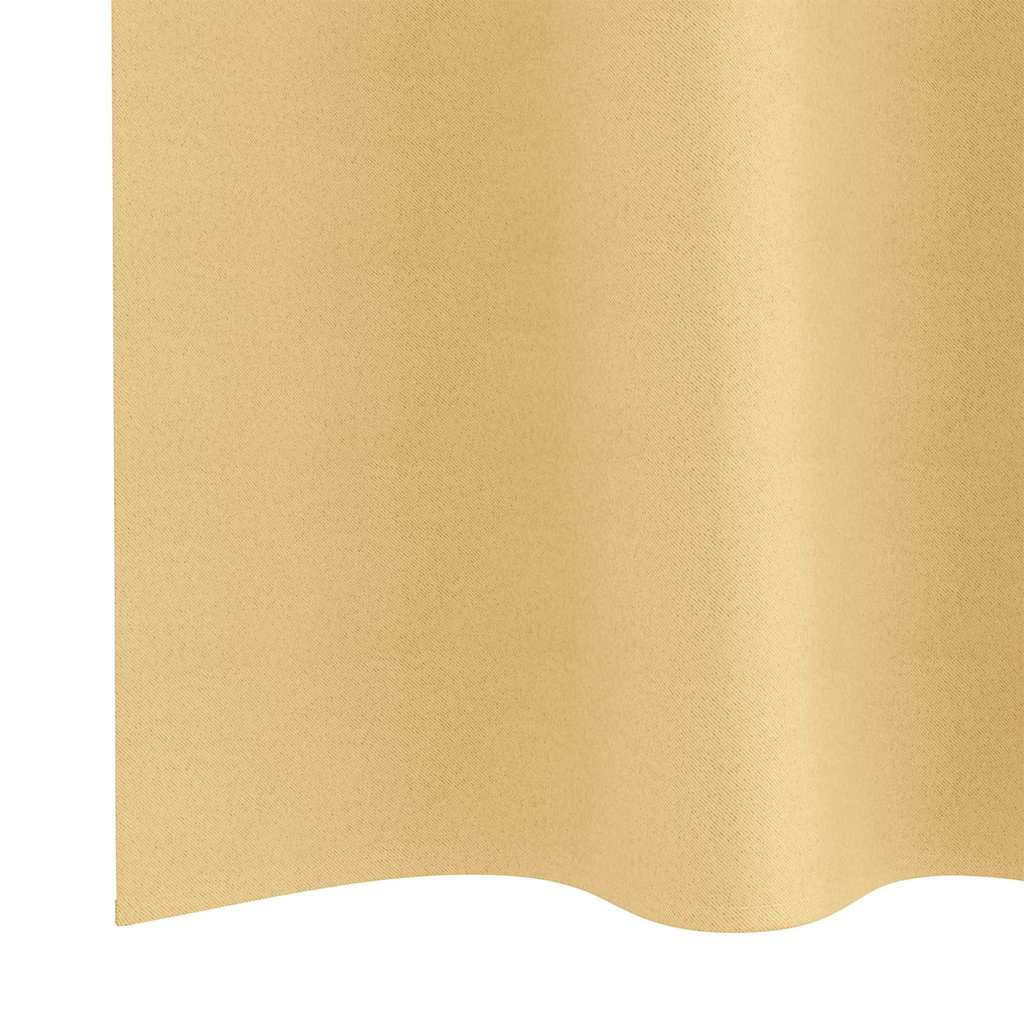 Zwart-out Gordijnen met Ringen 2 st Beige 245 x 140 cm