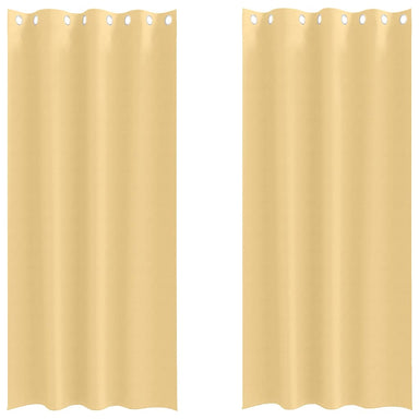Zwart-out Gordijnen met Ringen 2 st Beige 260 x 140 cm