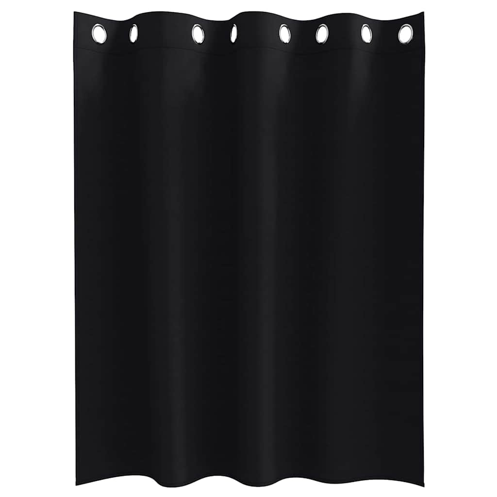 Zwart-out Gordijnen met Ringen 2 st Zwart 140 x 140 cm