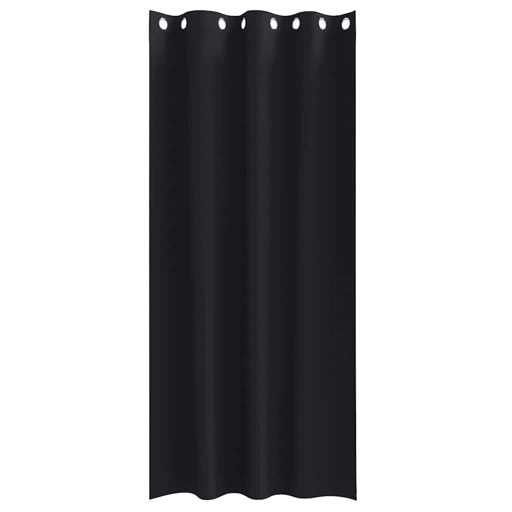 Zwart-out Gordijnen met Ringen 2 st Zwart 245 x 140 cm