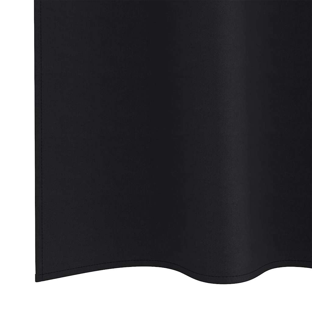 Zwart-out Gordijnen met Ringen 2 st Zwart 260 x 140 cm