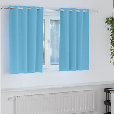 Zwart-out Gordijnen met Ringen 2 st Lichtblauw 140 x 140 cm