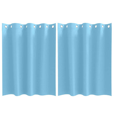 Zwart-out Gordijnen met Ringen 2 st Lichtblauw 140 x 140 cm