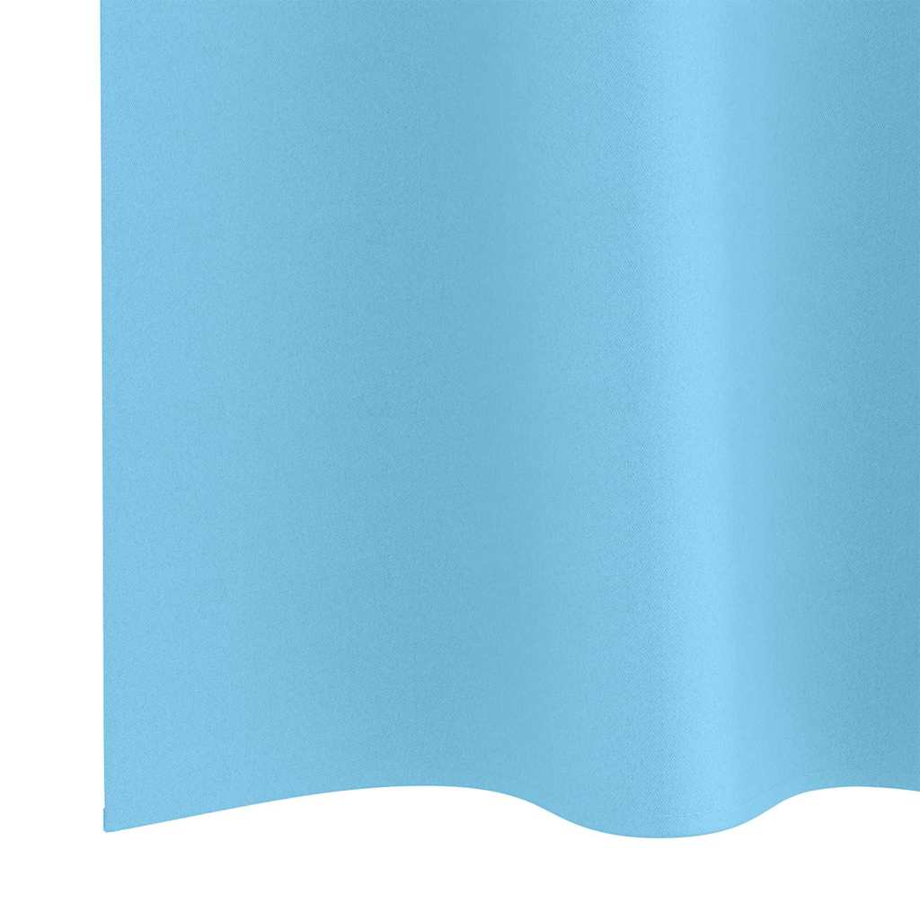 Zwart-out Gordijnen met Ringen 2 st Lichtblauw 175 x 140 cm
