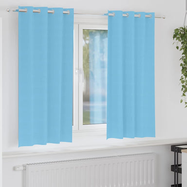Zwart-out Gordijnen met Ringen 2 st Lichtblauw 175 x 140 cm