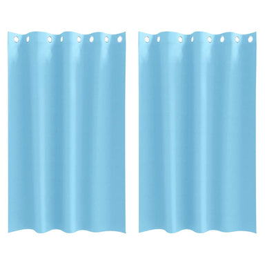 Zwart-out Gordijnen met Ringen 2 st Lichtblauw 175 x 140 cm