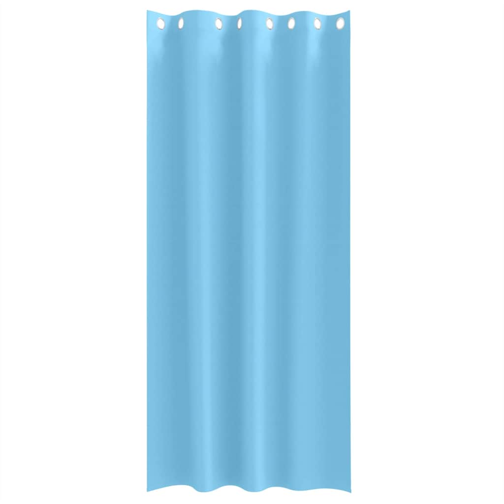 Zwart-out Gordijnen met Ringen 2 st Lichtblauw 260 x 140 cm