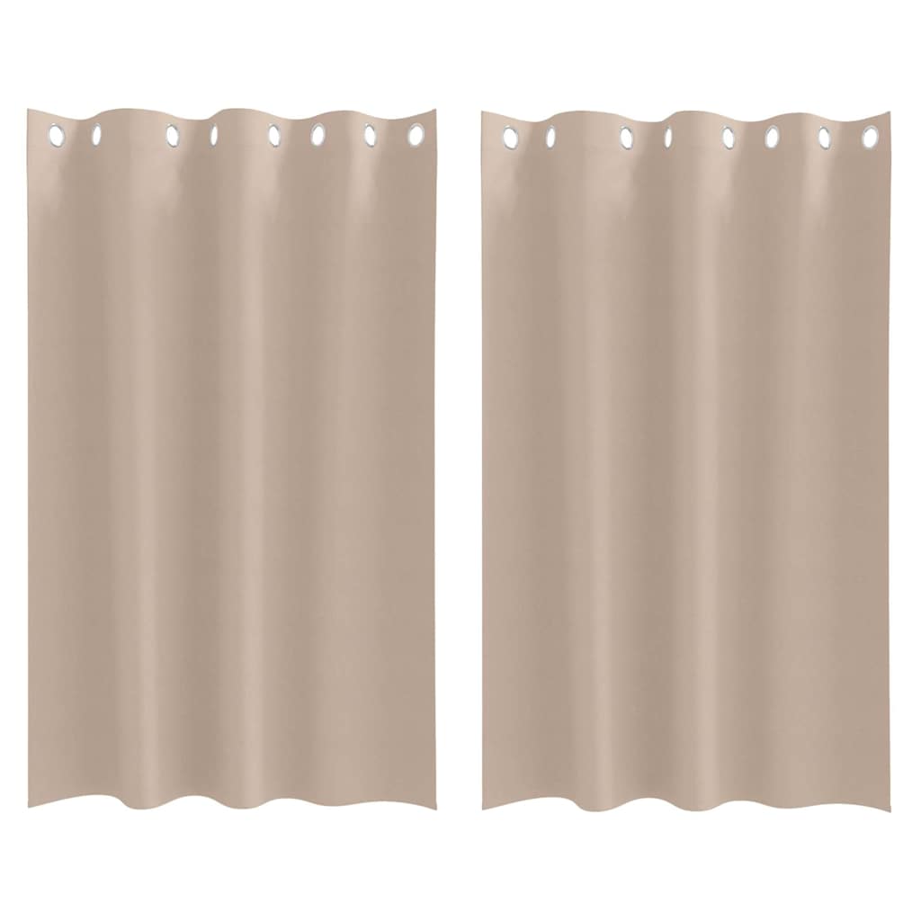 Zwart-out Gordijnen met Ringen 2 st Taupe 175 x 140 cm