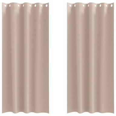Zwart-out Gordijnen met Ringen 2 st Taupe 260 x 140 cm