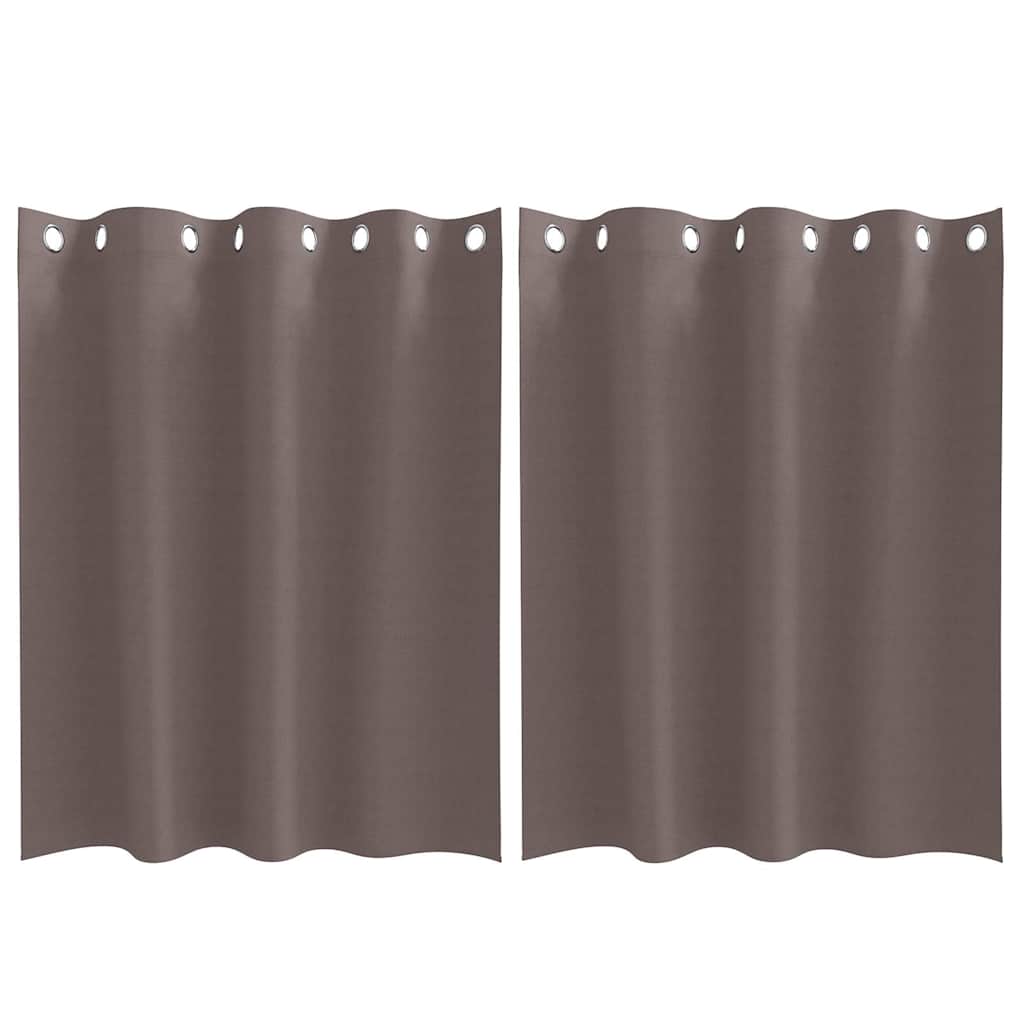 Zwart-out Gordijnen met Ringen 2 st Donkerbruin 140 x 140 cm