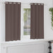 Zwart-out Gordijnen met Ringen 2 st Donkerbruin 175 x 140 cm