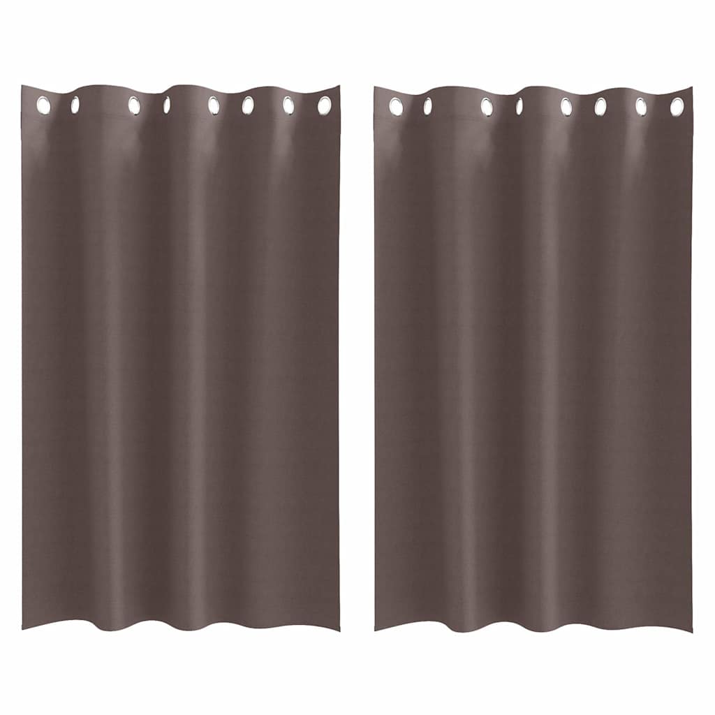 Zwart-out Gordijnen met Ringen 2 st Donkerbruin 175 x 140 cm