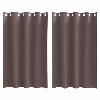 Zwart-out Gordijnen met Ringen 2 st Donkerbruin 175 x 140 cm