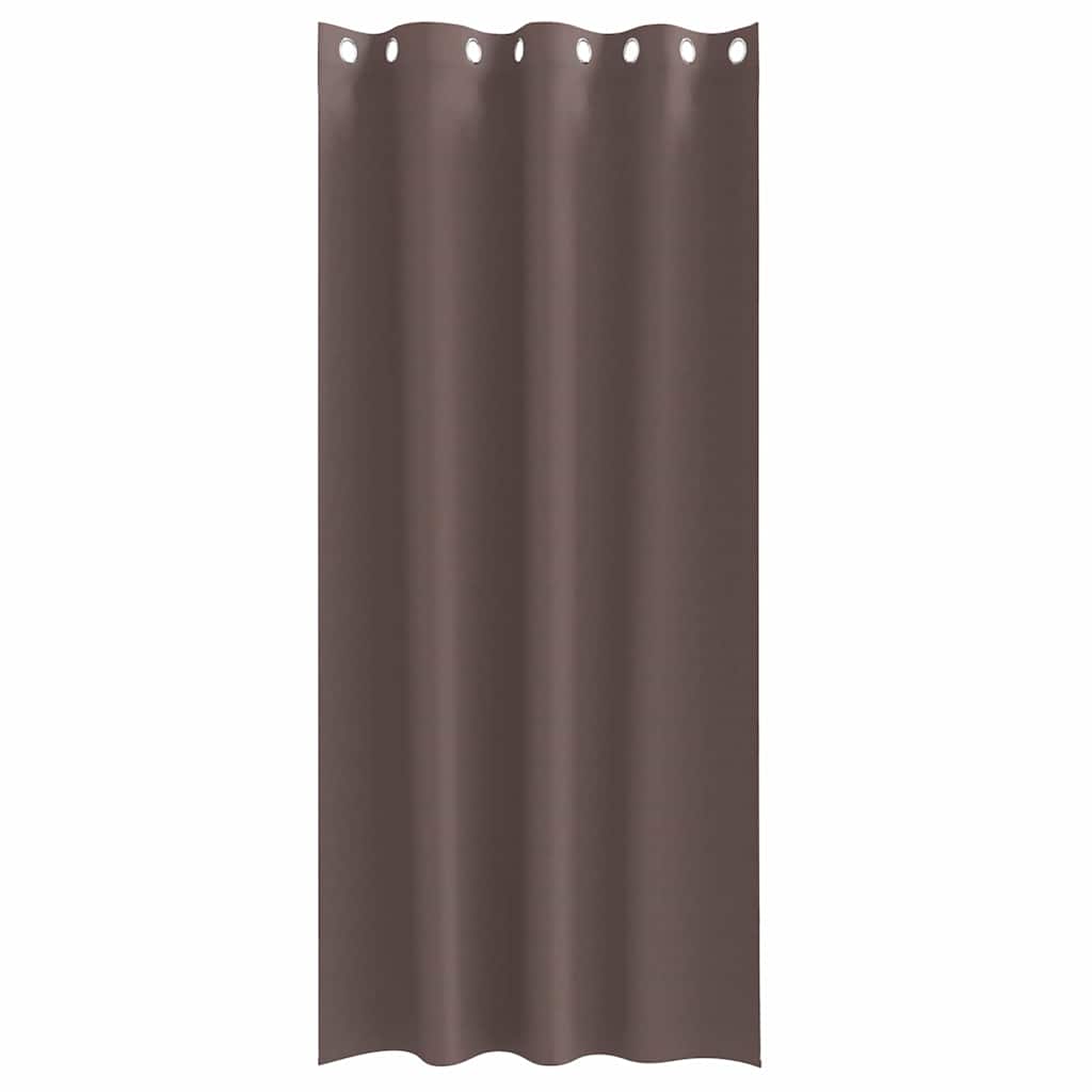 Zwart-out Gordijnen met Ringen 2 st Donkerbruin 245 x 140 cm