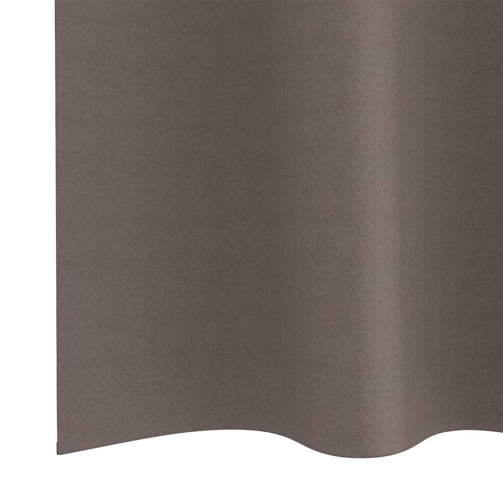 Zwart-out Gordijnen met Ringen 2 st Donkerbruin 260 x 140 cm