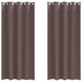 Zwart-out Gordijnen met Ringen 2 st Donkerbruin 260 x 140 cm