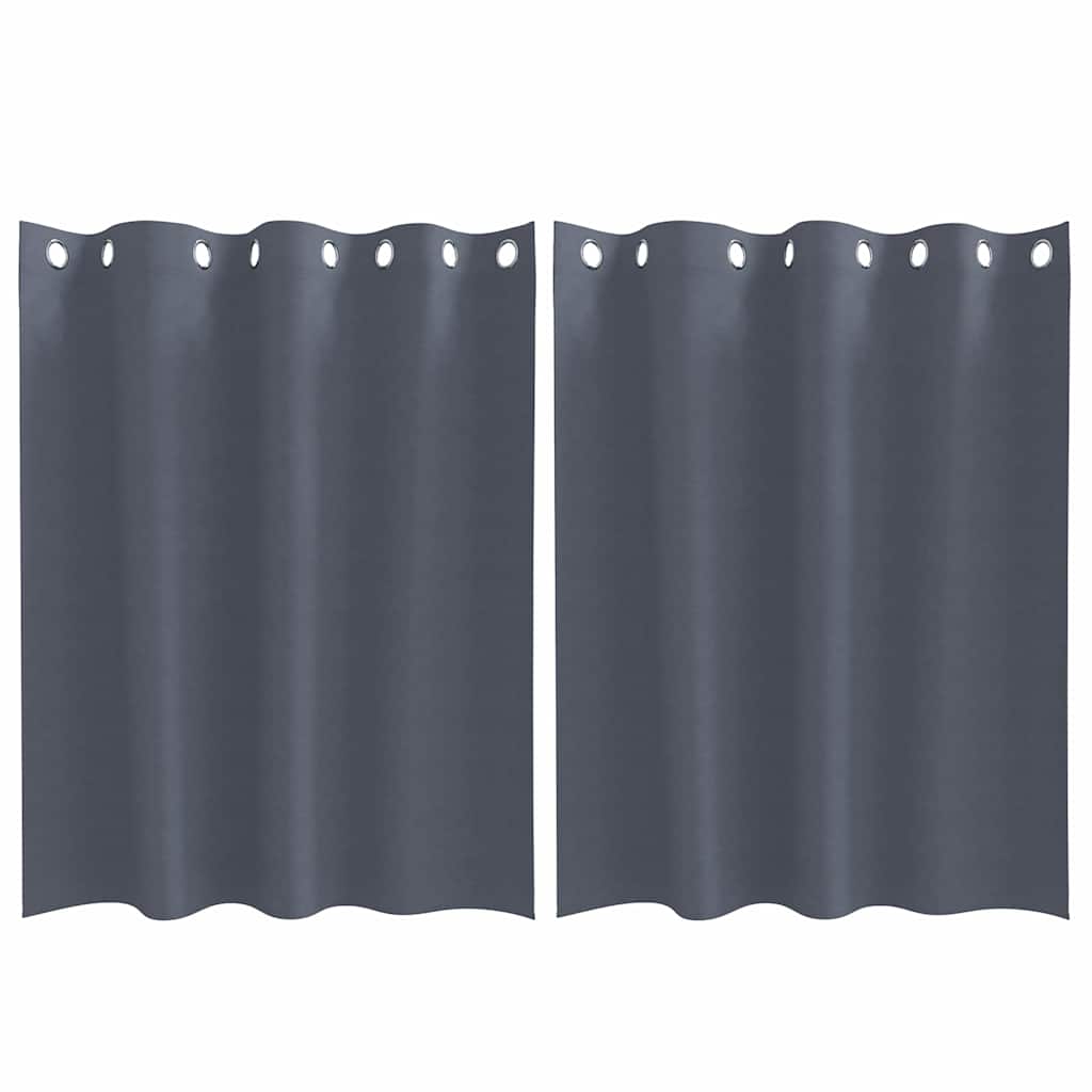 Zwart-out Gordijnen met Ringen 2 st Antraciet 140 x 140 cm