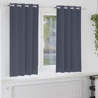 Zwart-out Gordijnen met Ringen 2 st Antraciet 175 x 140 cm