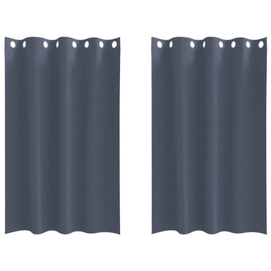 Zwart-out Gordijnen met Ringen 2 st Antraciet 175 x 140 cm
