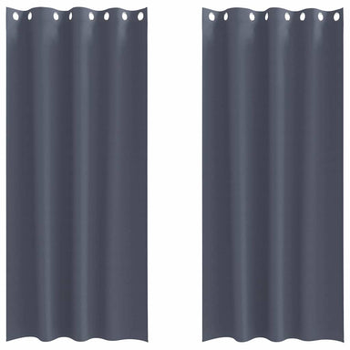 Zwart-out Gordijnen met Ringen 2 st Antraciet 225 x 140 cm