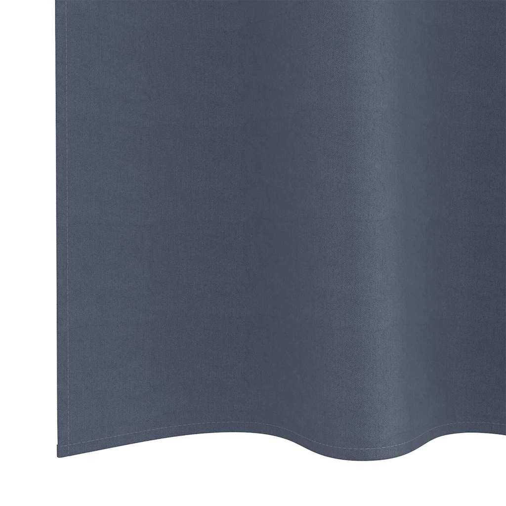 Zwart-out Gordijnen met Ringen 2 st Antraciet 245 x 140 cm