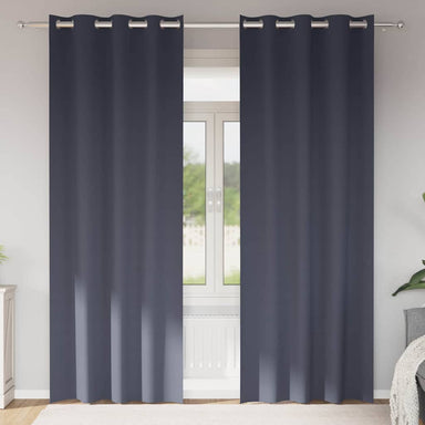 Zwart-out Gordijnen met Ringen 2 st Antraciet 260 x 140 cm