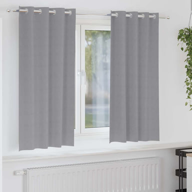 Zwart-out Gordijnen met Ringen 2 st Lichtgrijs 175 x 140 cm