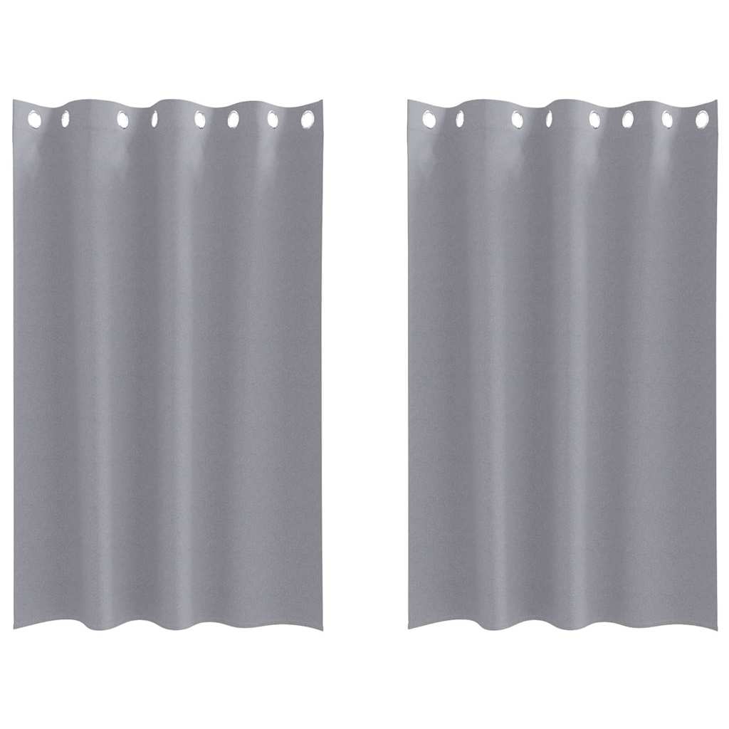 Zwart-out Gordijnen met Ringen 2 st Lichtgrijs 175 x 140 cm
