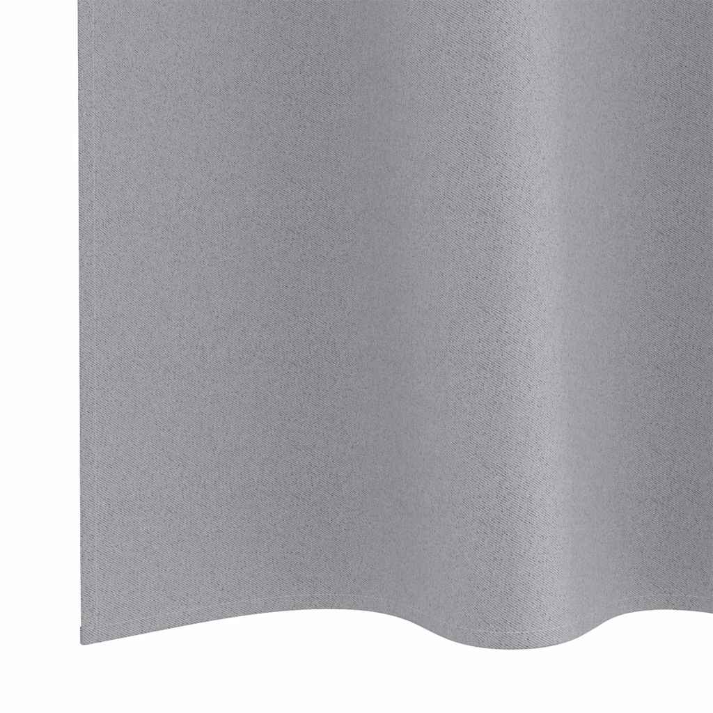 Zwart-out Gordijnen met Ringen 2 st Lichtgrijs 260 x 140 cm