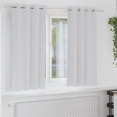 Zwart-out Gordijnen met Ringen 2 st Bleekgrijs 175 x 140 cm