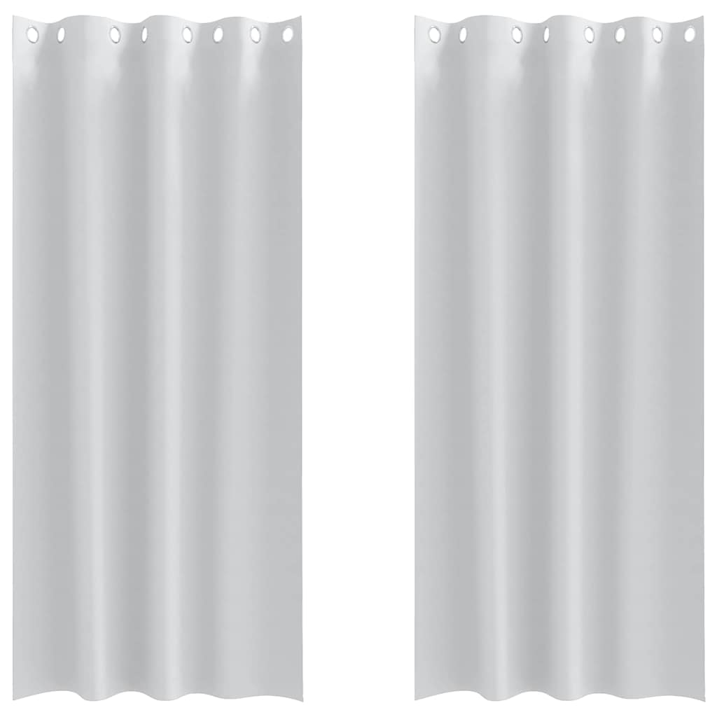 Zwart-out Gordijnen met Ringen 2 st Bleekgrijs 245 x 140 cm