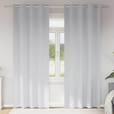 Zwart-out Gordijnen met Ringen 2 st Bleekgrijs 260 x 140 cm