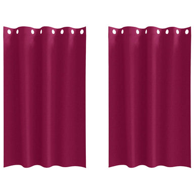 Zwart-out Gordijnen met Ringen 2 st Wijnrood 175 x 140 cm