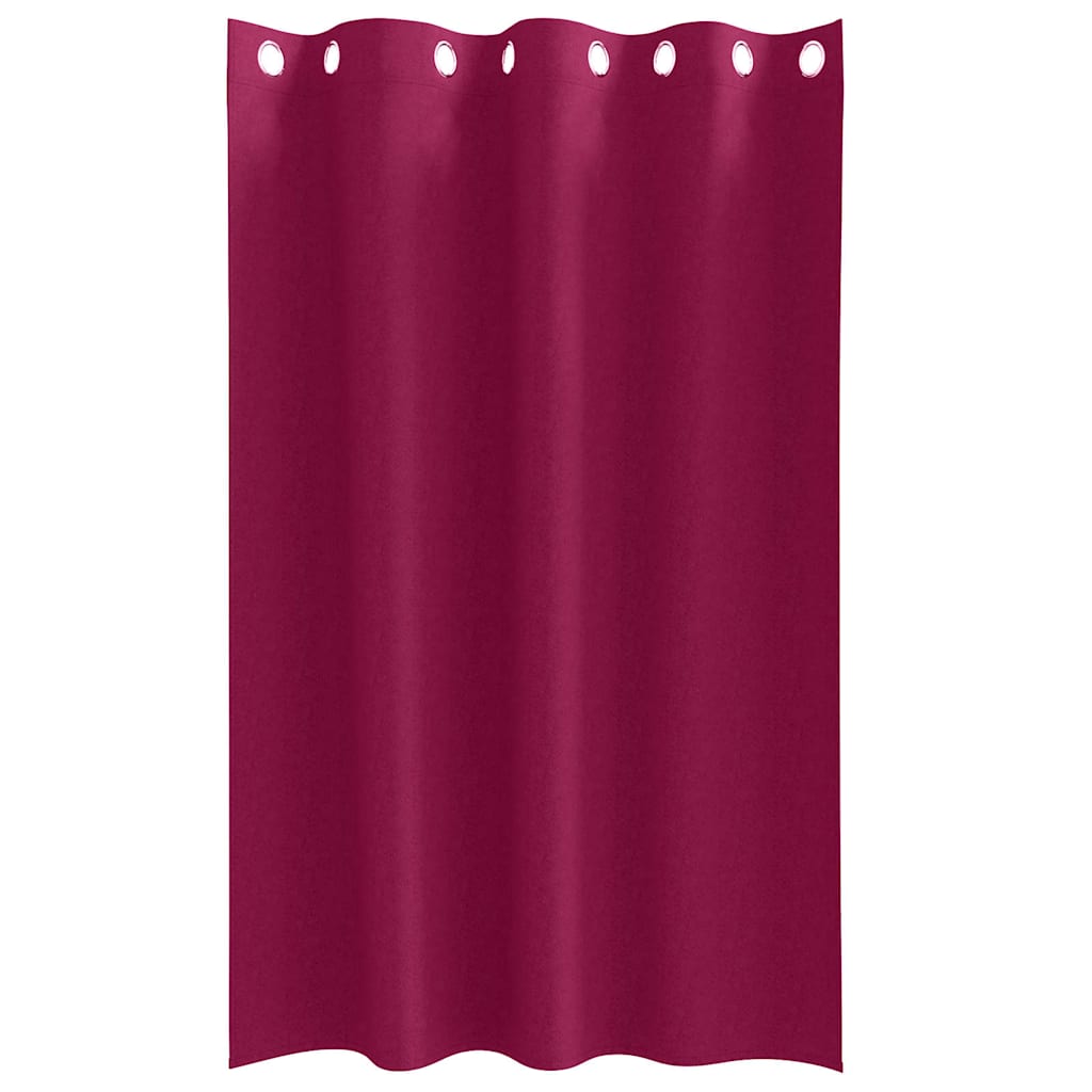 Zwart-out Gordijnen met Ringen 2 st Wijnrood 175 x 140 cm