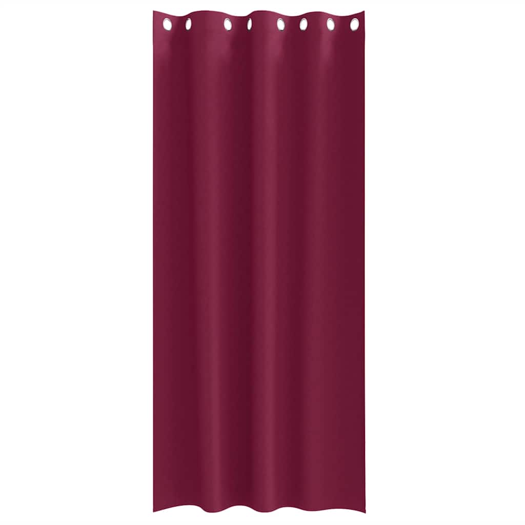 Zwart-out Gordijnen met Ringen 2 st Wijnrood 260 x 140 cm