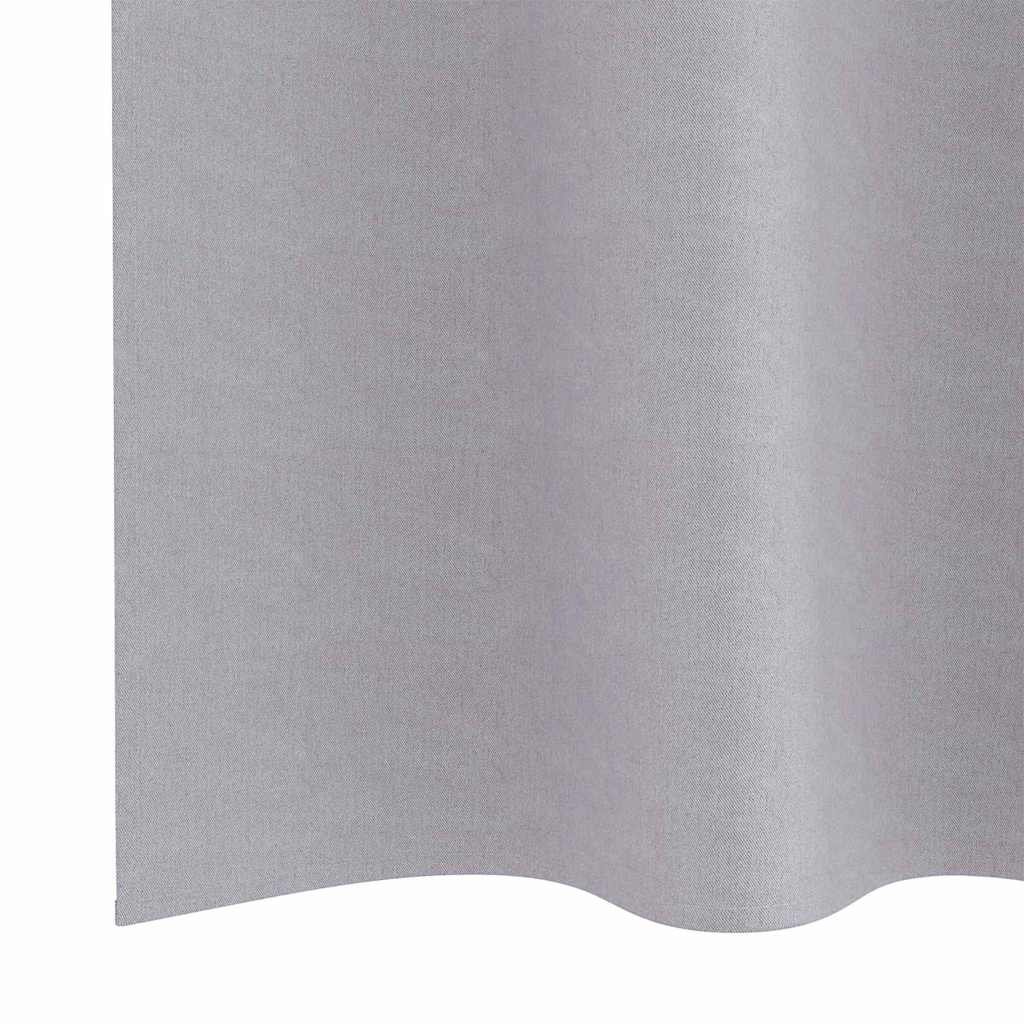 Zwart-out Gordijnen met Ringen 2 st Metaalgrijs 175 x 140 cm