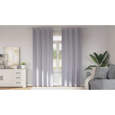 Zwart-out Gordijnen met Ringen 2 st Metaalgrijs 260 x 140 cm